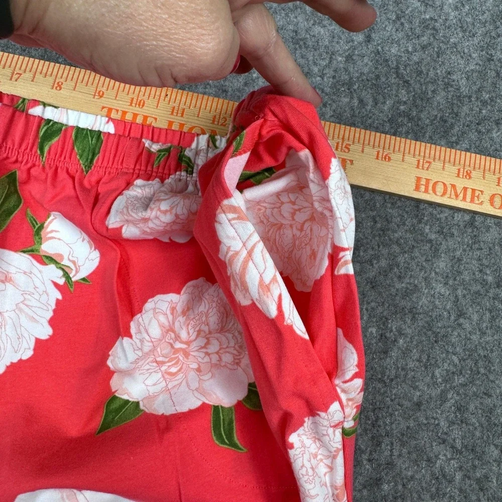 Bed Head Pajamas Women's Size M Coral Peony Print Long Sleeve Pajama Set NEW